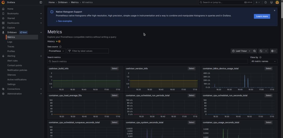 Metrics Drilldown page